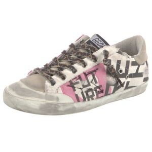 Golden Goose Pink and Gray Women's Sneakers, penstar, superstar, multi color, 9